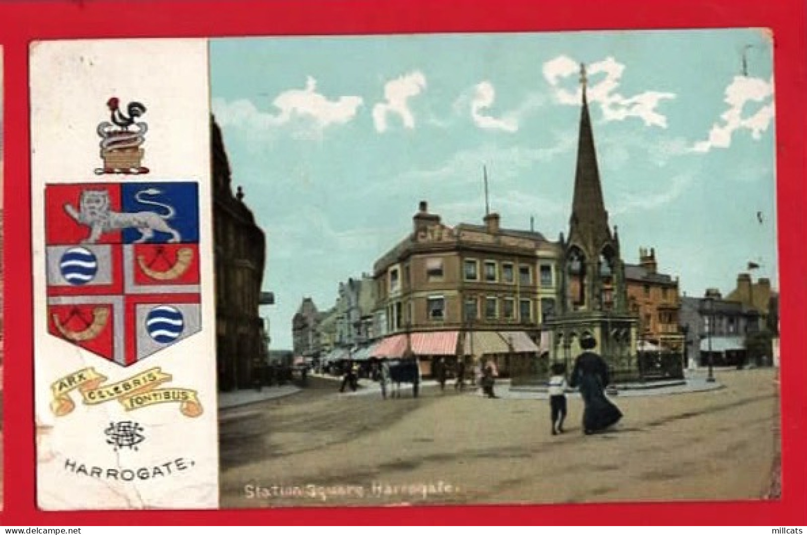 YORKSHIRE HARROGATE  HERALDIC SERIES    STATION SQUARE  Pu 1910 - Harrogate