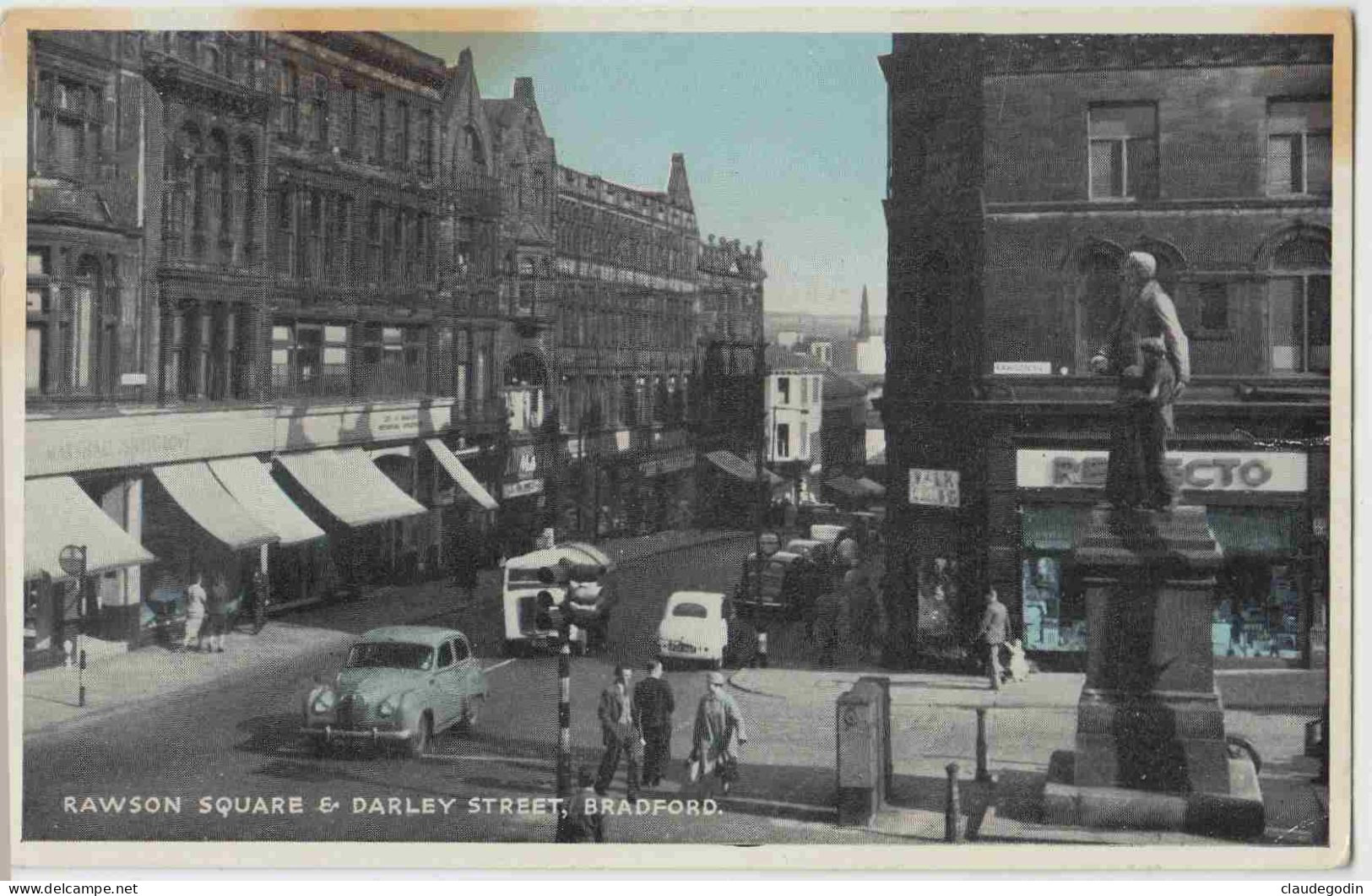 Bradford. Rawson Square, Darley Street. Small Format, Animated With Cars And People. Vintage. - Bradford