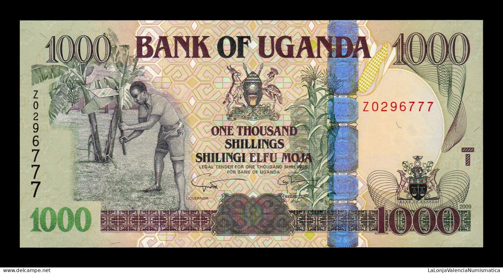 Uganda 1000 Shillings 2009 Pick 43Dr Replacement Sc Unc - Oeganda