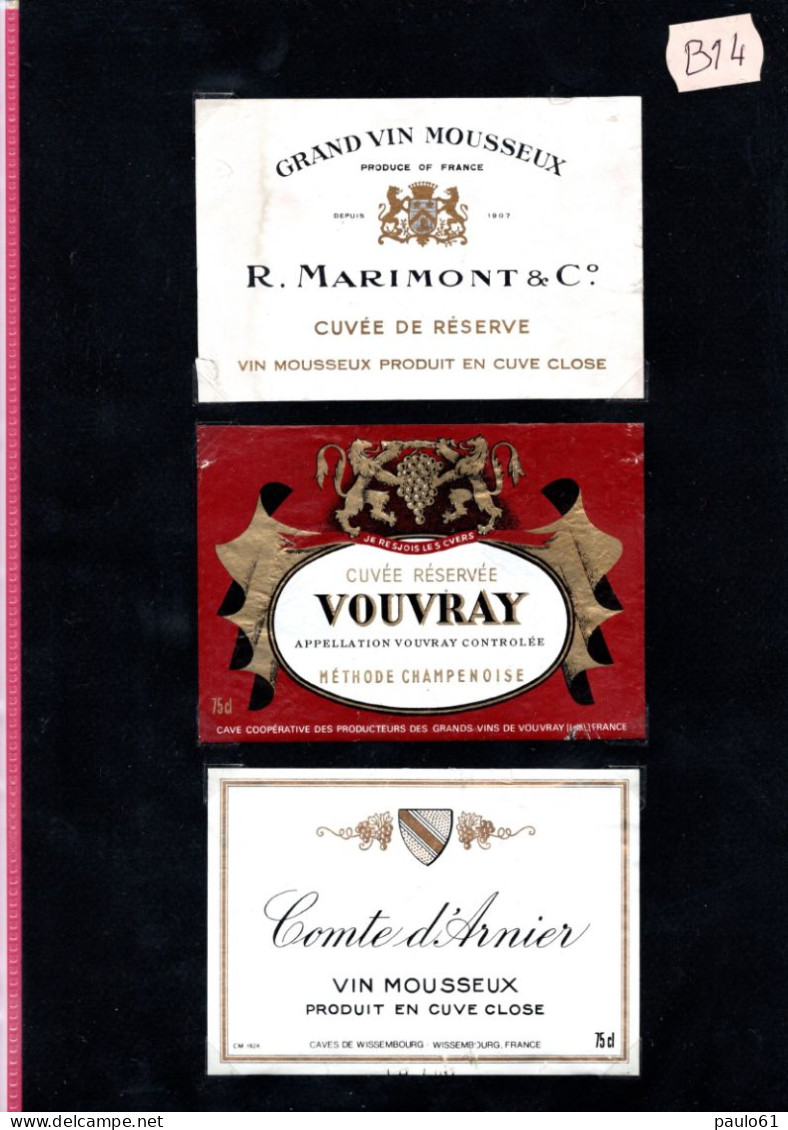 3 Etiquettes   Grand Vin MOUSSEUX     &  Lot B14 - Lots & Sammlungen