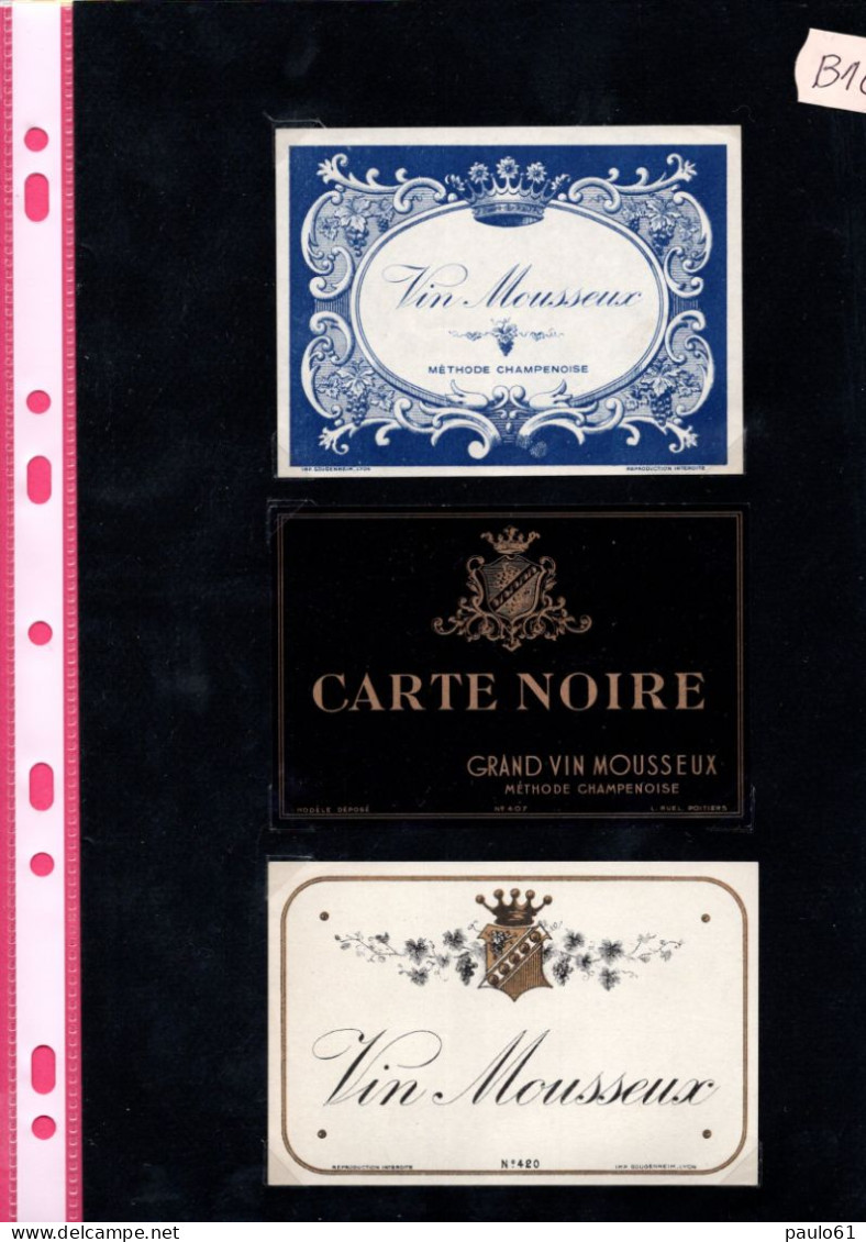 3 Etiquettes   Grand Vin MOUSSEUX  Anciennes  &  Lot B16 - Collezioni & Lotti
