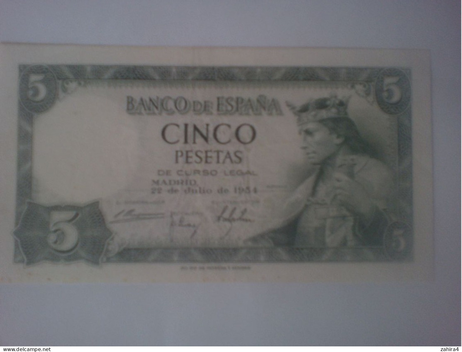 Banco De Espana 5 Pesetas Alfonso X - 22 De Julio 1954 - V5272132 - 5 Peseten