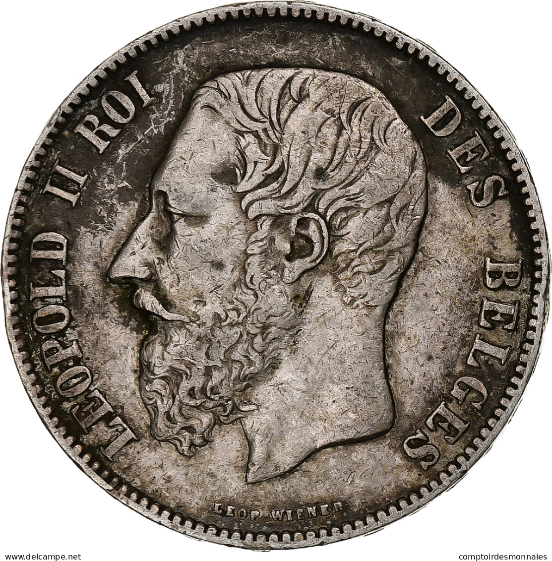 Monnaie, Belgique, Leopold II, 5 Francs, 5 Frank, 1876, TB+, Argent, KM:24 - 5 Francs