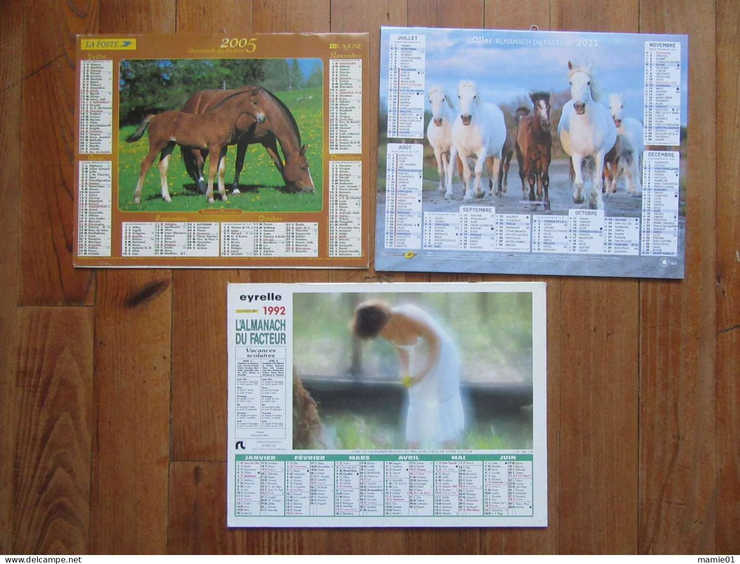 Lot De 3 Calendriers Des PTT Almanach Du Facteur      Chevaux - Groot Formaat: 2001-...