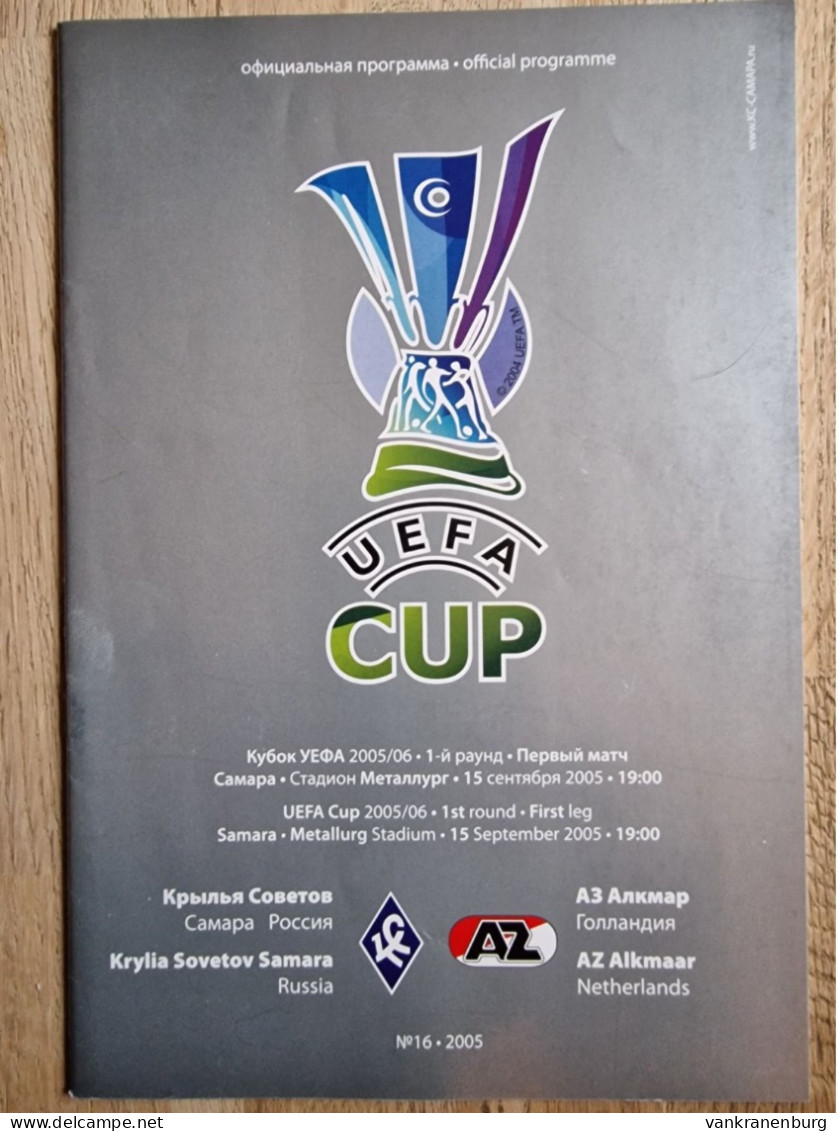 Programme Krylia Sovetov - AZ Alkmaar - 15.9.2005 - UEFA Cup - Holland - Football Soccer Fussball Calcio - Programm - Boeken
