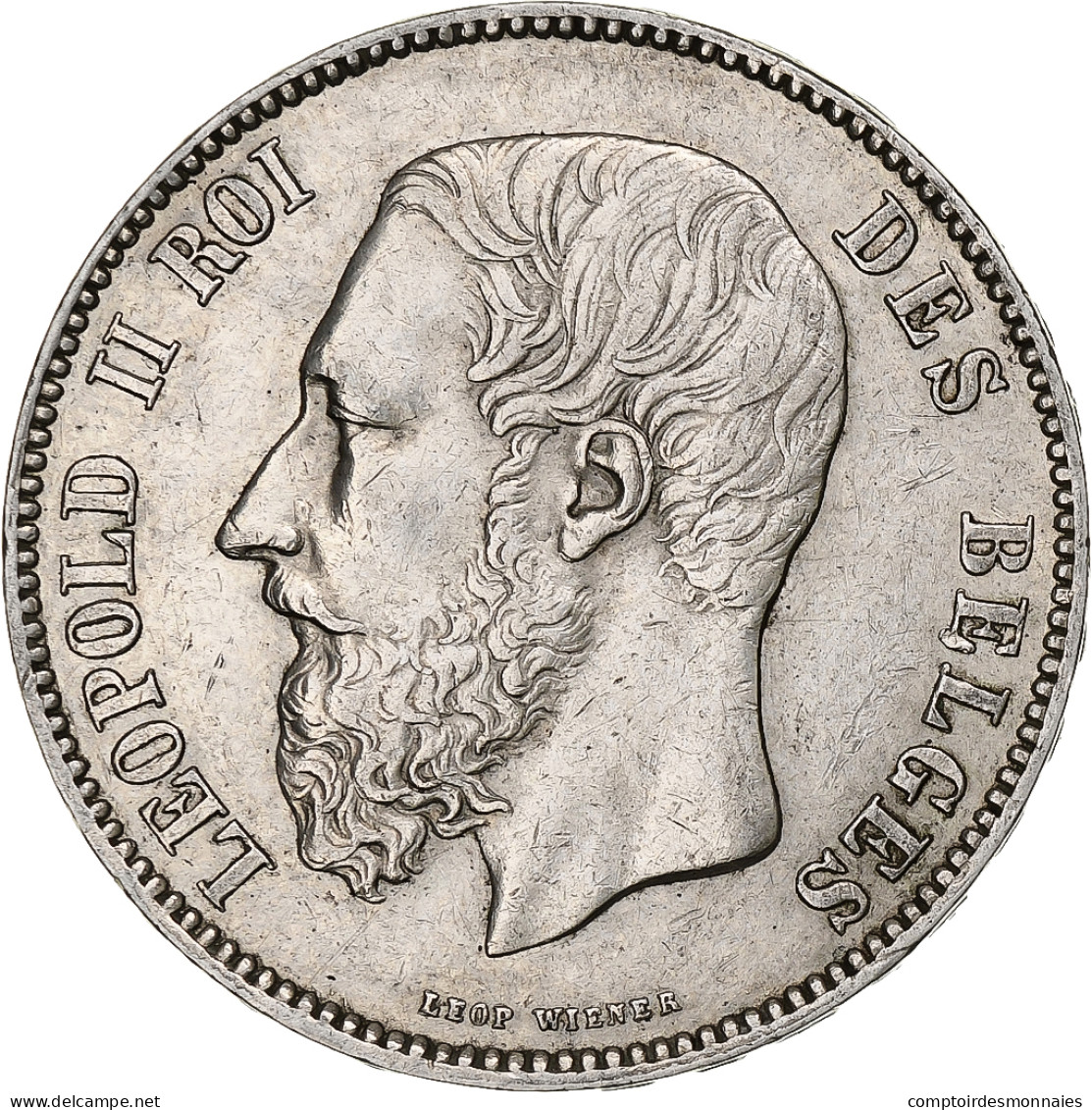 Monnaie, Belgique, Leopold II, 5 Francs, 5 Frank, 1873, TTB, Argent, KM:24 - 5 Francs