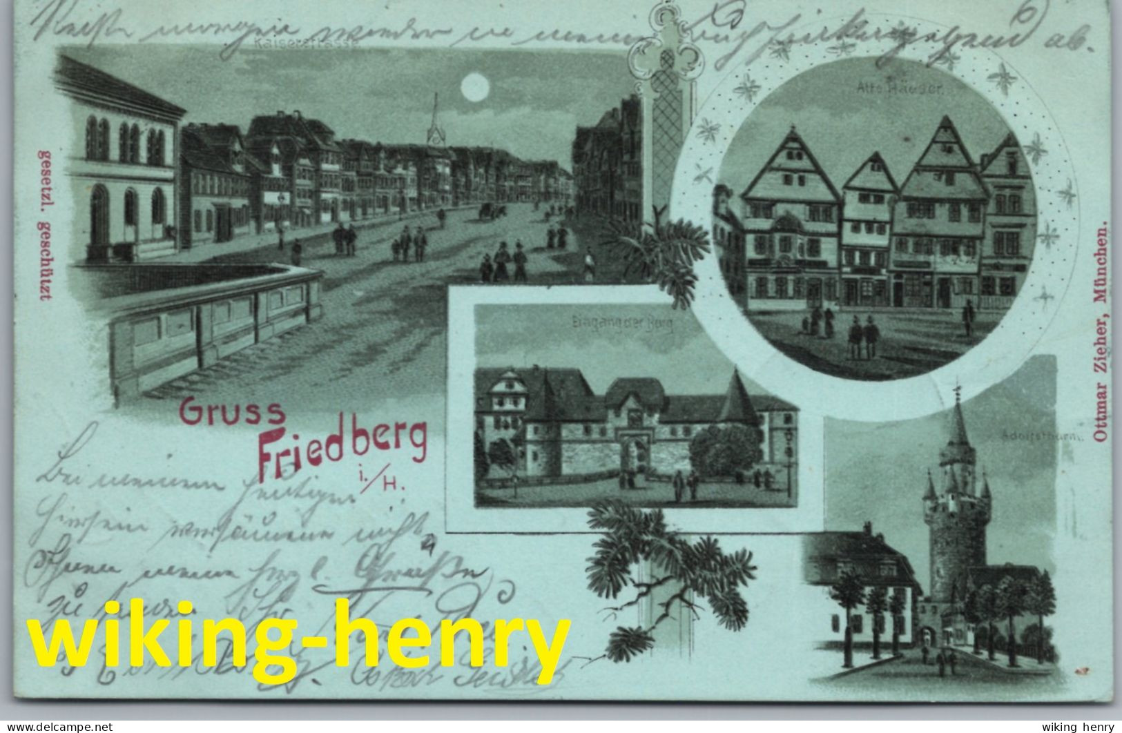 Friedberg - Mondschein Litho Gruss Aus Friedberg - Friedberg