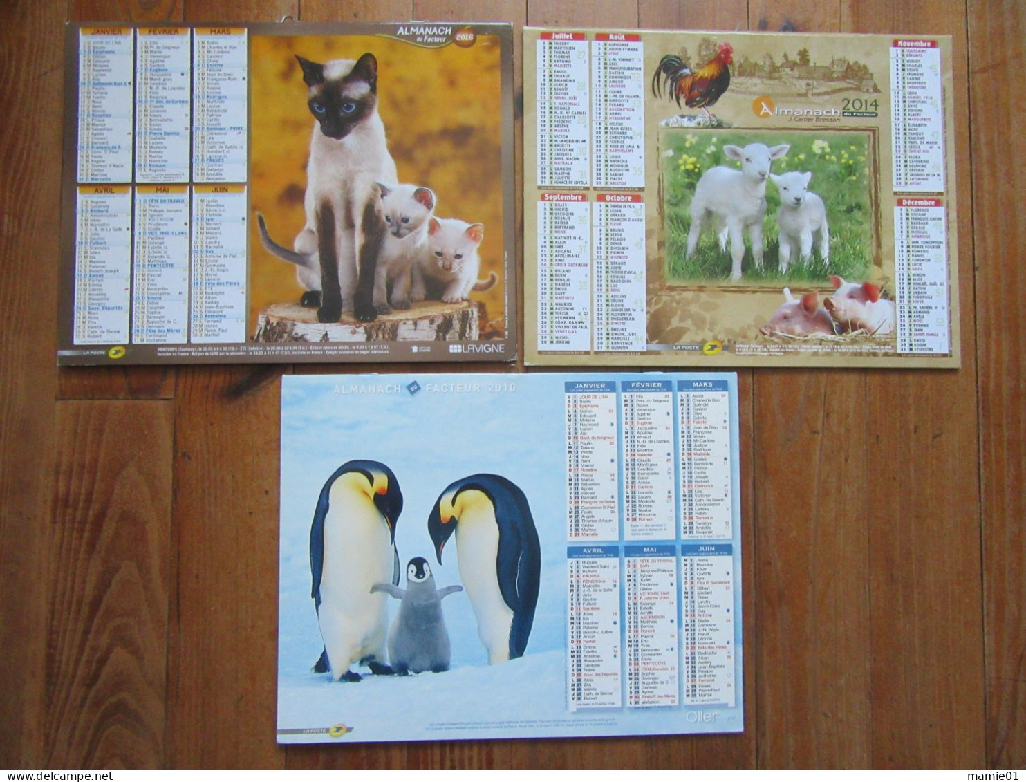 Lot De 3 Calendriers Des PTT   De L'Ain  Almanach Du Facteur - Grossformat : 2001-...