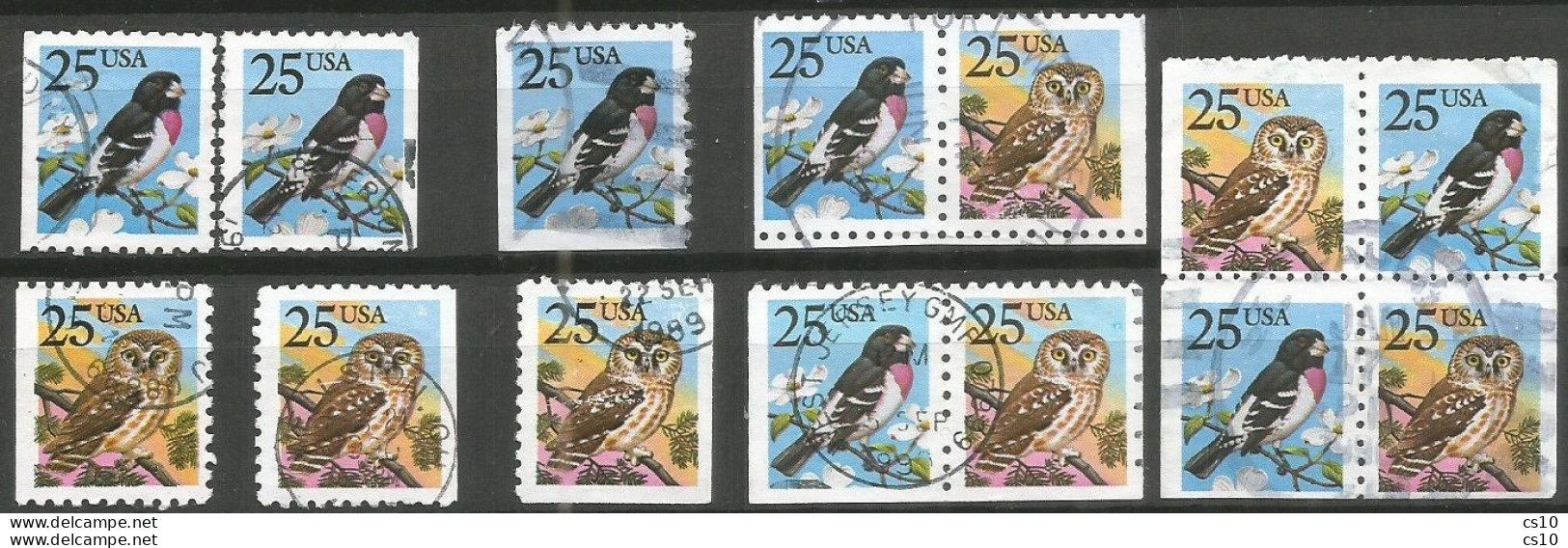 USA 1987 Wild Birds SC.#2284/5 Cpl Issue From Booklet Singles + Pairs + Pane 3+3, 2+2 - 1981-...