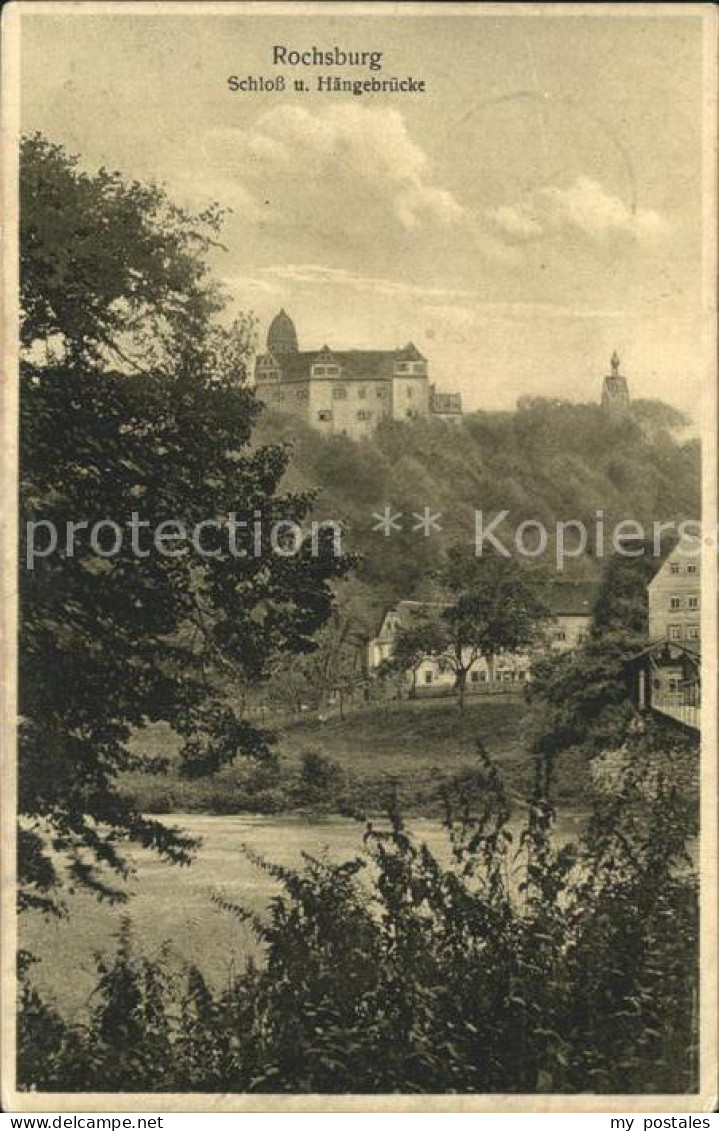42277609 Rochsburg Schloss Rochsburg An Der Mulde Mit Haengebruecke Rochsburg - Lunzenau