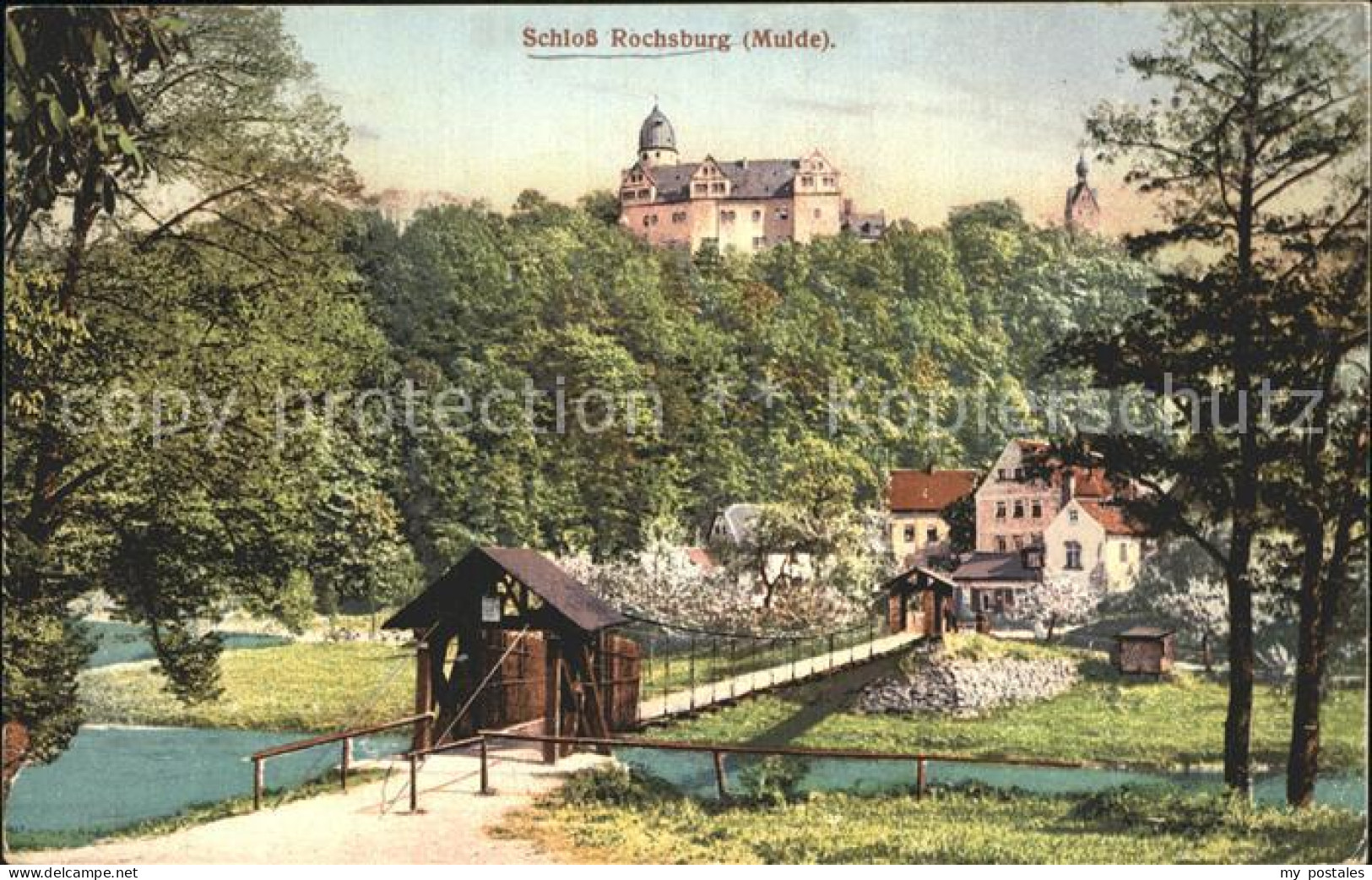 42277604 Rochsburg Schloss Rochsburg An Der Mulde Haengebruecke Rochsburg - Lunzenau