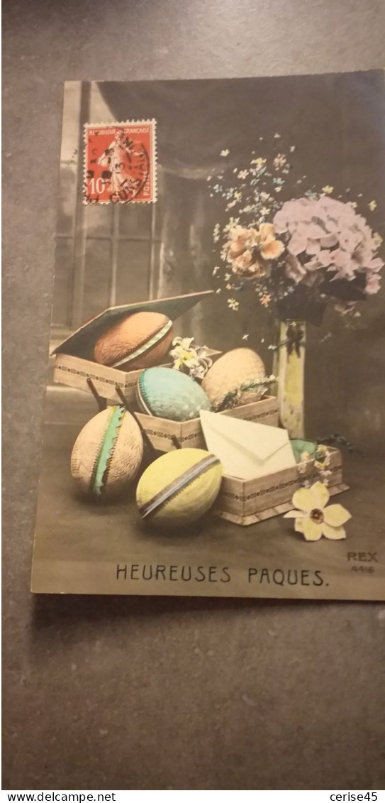 TRES BELLE CARTE CENTENAIRE   HEUREUSES   PAQUES - Pâques