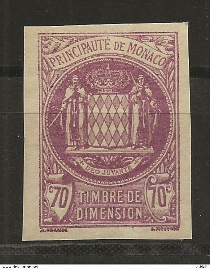 FISCAUX DE MONACO DIMENSION TYPE DESAIDE NON EMIS N° 5 70C LILAS   Neuf - Fiscale Zegels