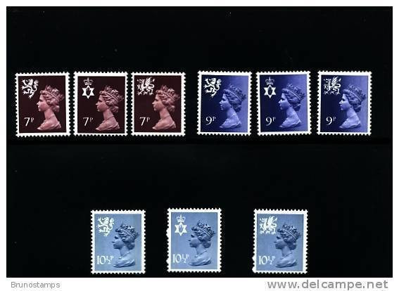 GREAT BRITAIN - 1978 REGIONAL SET (7+9+10½)  MINT NH - Ohne Zuordnung