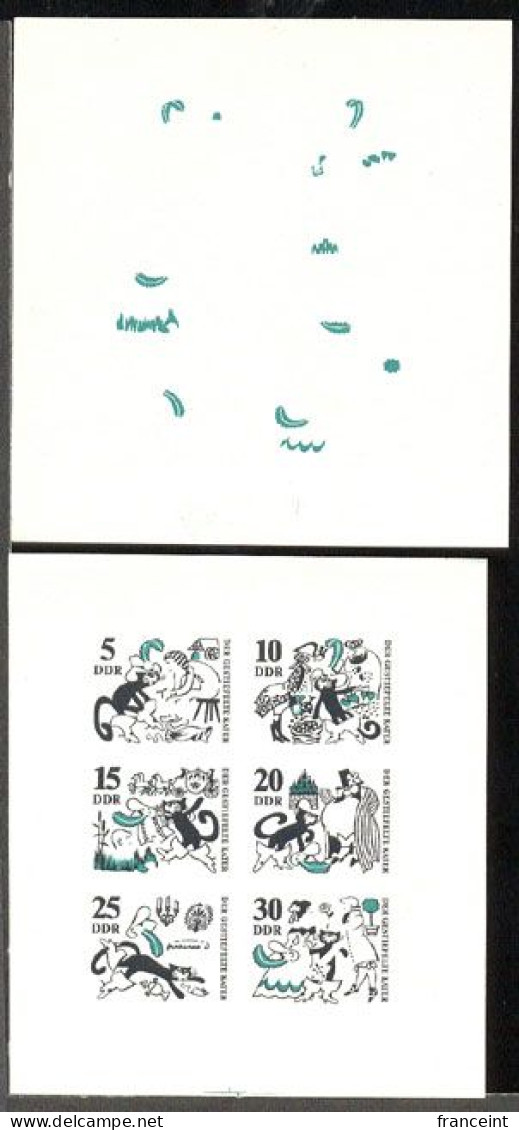 EAST GERMANY(1968) Puss-N-Boots. Stagecoach. Set Of 6 Sheetlets Of 6 Stamps Showing Various Scenes From The Fairy Tale " - 1950-1970