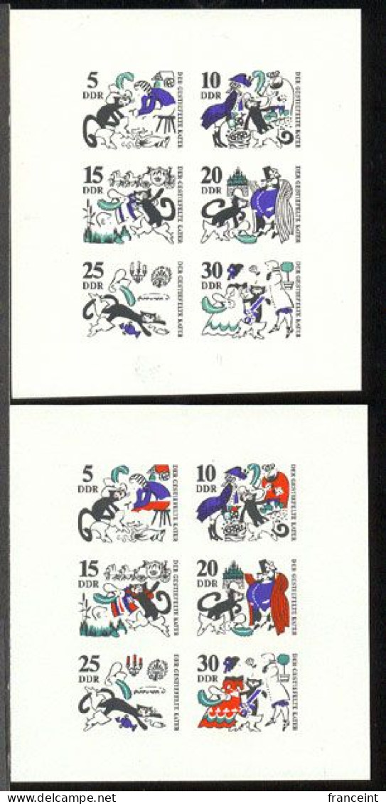 EAST GERMANY(1968) Puss-N-Boots. Stagecoach. Set Of 6 Sheetlets Of 6 Stamps Showing Various Scenes From The Fairy Tale " - 1950-1970