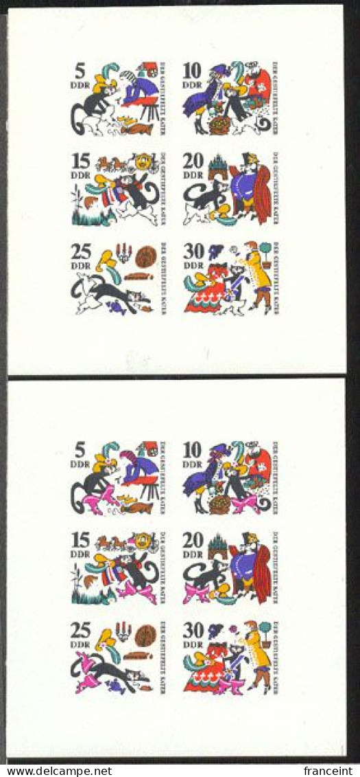 EAST GERMANY(1968) Puss-N-Boots. Stagecoach. Set Of 6 Sheetlets Of 6 Stamps Showing Various Scenes From The Fairy Tale " - 1950-1970