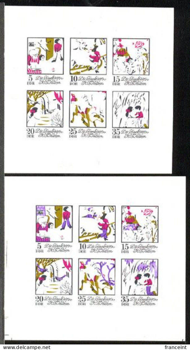 EAST GERMANY(1972) Snow Queen. Sleigh. Crows. Magic Garden. Set Of 6 Sheetlets Of 6 Stamps Showing Various Scenes From T - 1950-1970