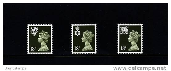 GREAT BRITAIN - 1987 REGIONAL SET (18 P. OLIVE)  MINT NH - Non Classificati