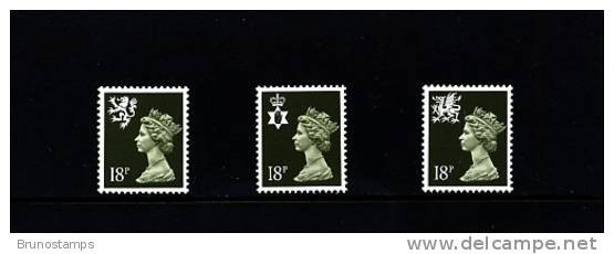 GREAT BRITAIN - 1987 REGIONAL SET (18 P. OLIVE)  MINT NH - Unclassified