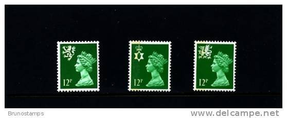 GREAT BRITAIN - 1986 REGIONAL SET (12 P. EMERALD)  MINT NH - Non Classés