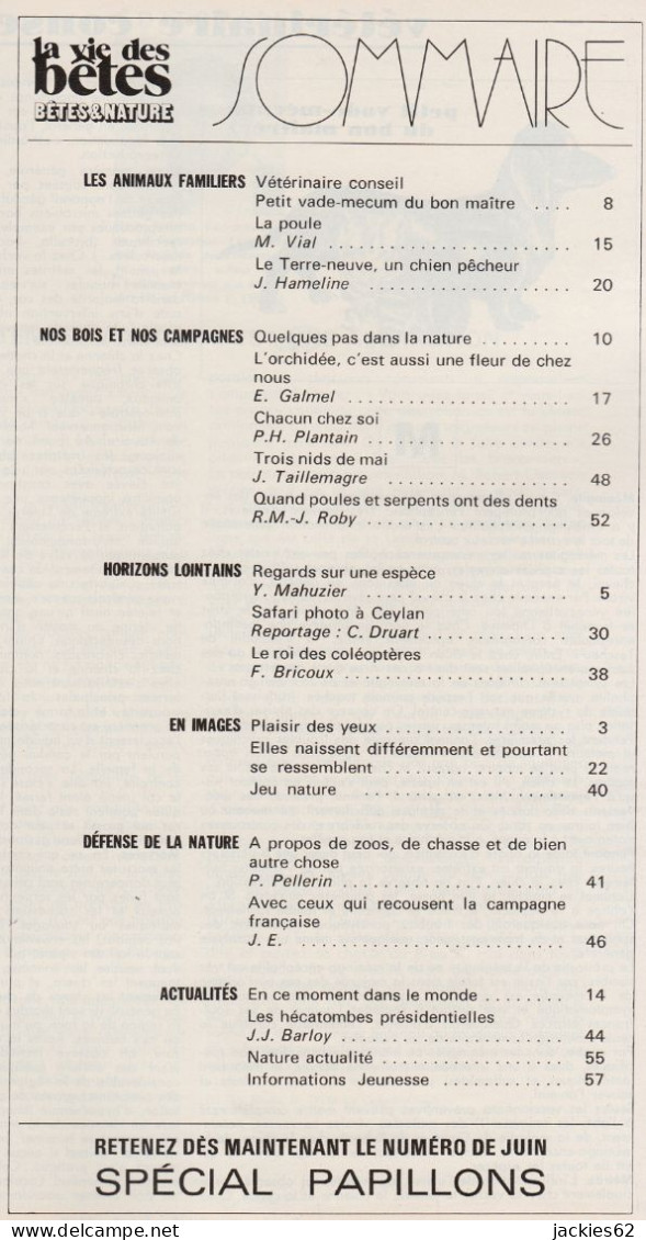 202/ LA VIE DES BETES / BETES ET NATURE N° 202 Du 5/1975, Voir Sommaire - Animaux