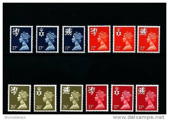 GREAT BRITAIN - 1990  REGIONAL SET (17+22+26+37)  MINT NH - Non Classificati