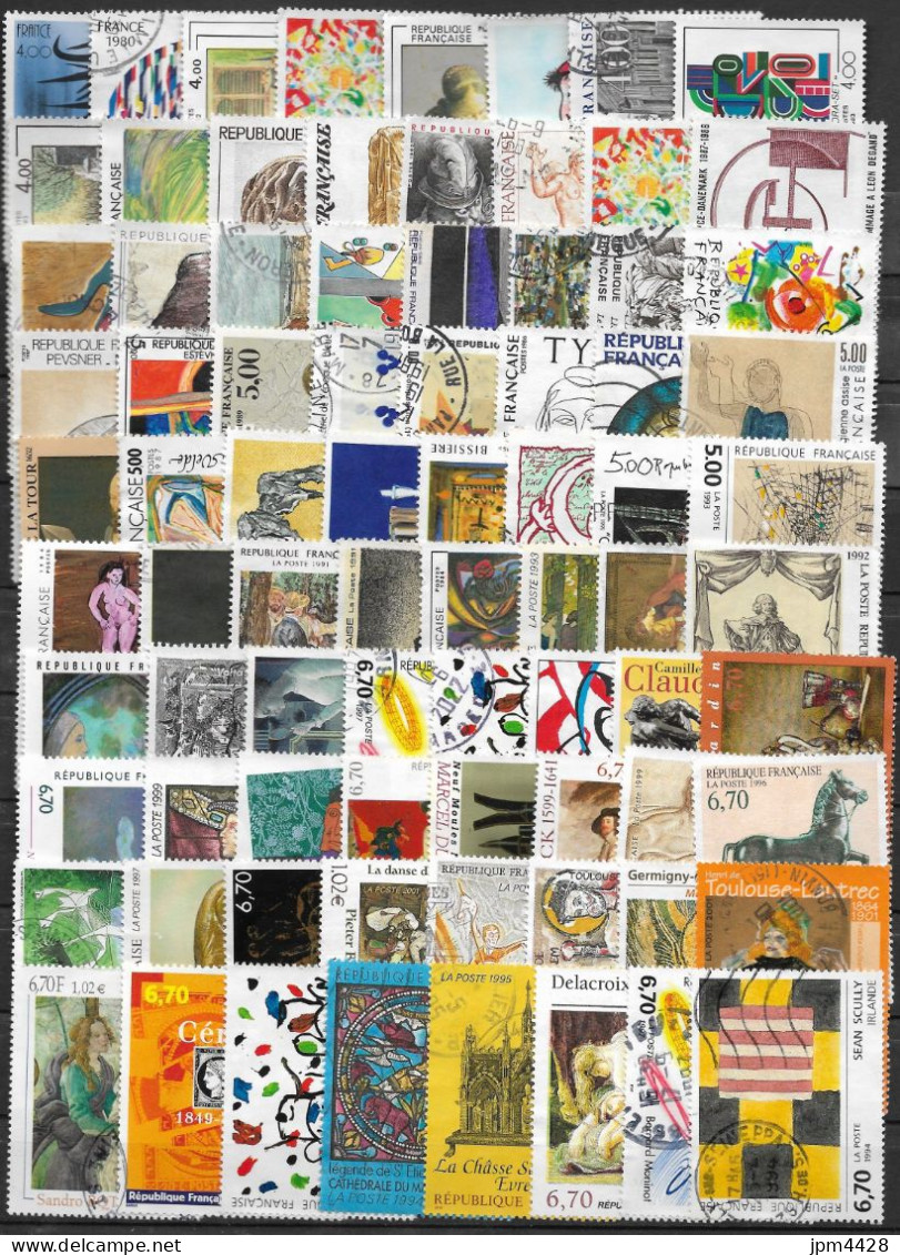 France Lot  166 Timbres Oblitérés  Tableaux, Tous Différents, Bon Lot Varié.(*) - Lots & Kiloware (mixtures) - Max. 999 Stamps