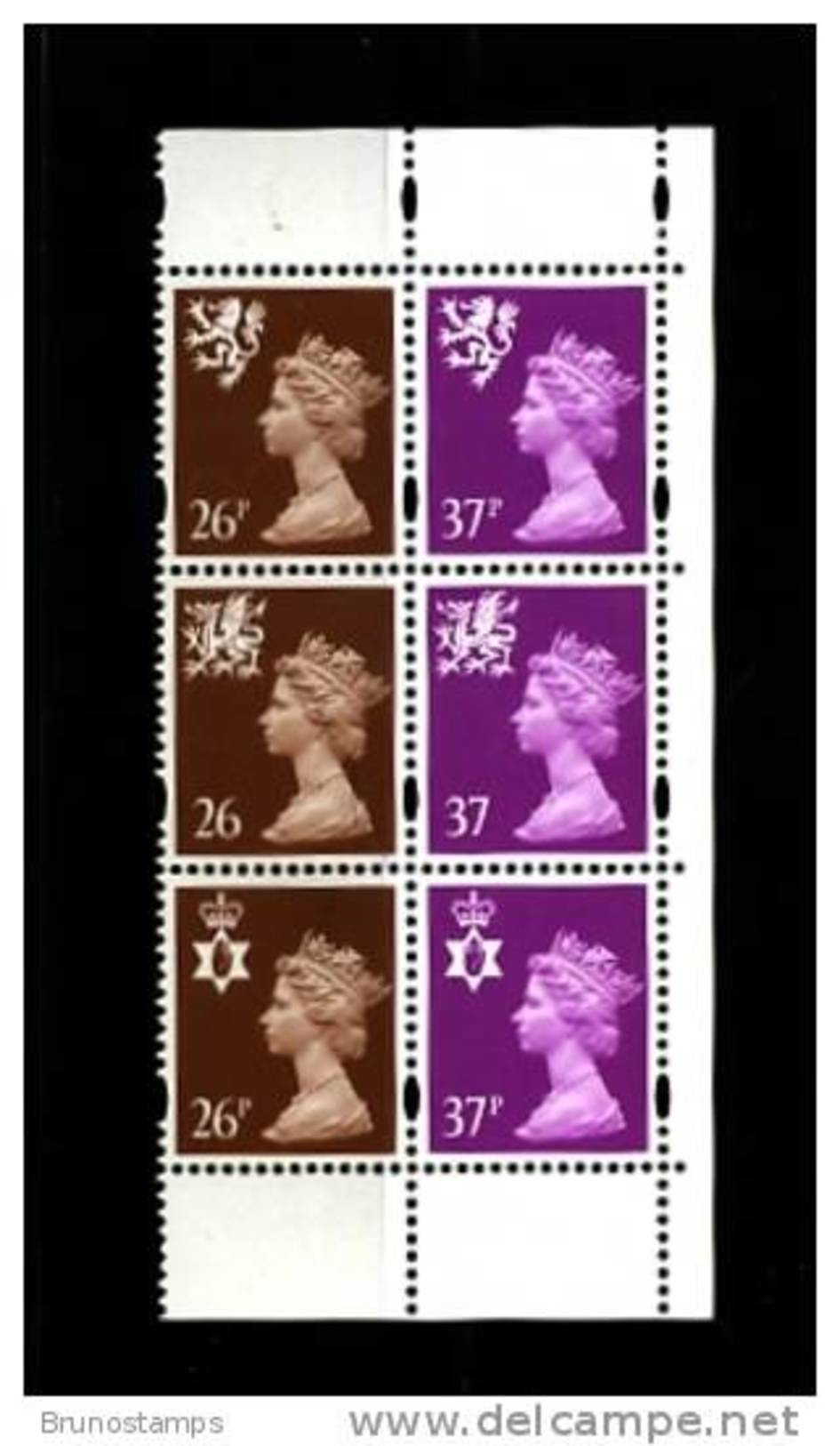 GREAT BRITAIN - 1997 REGIONALS 26p.+37p. BLOCK OF 6  FROM B.B.C. PRESTIGE BKL MINT NH - Zonder Classificatie