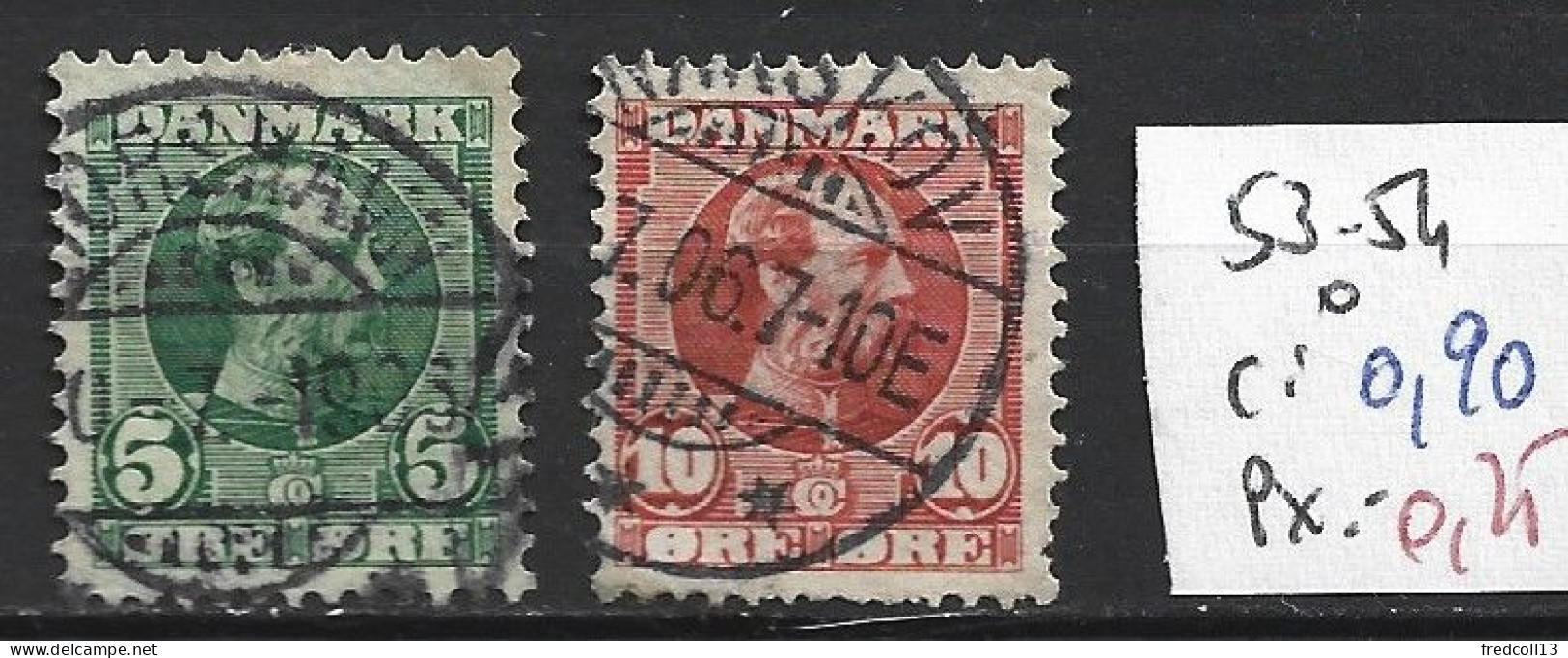 DANEMARK 53-54 Oblitérés Côte 0.90 € - Gebraucht