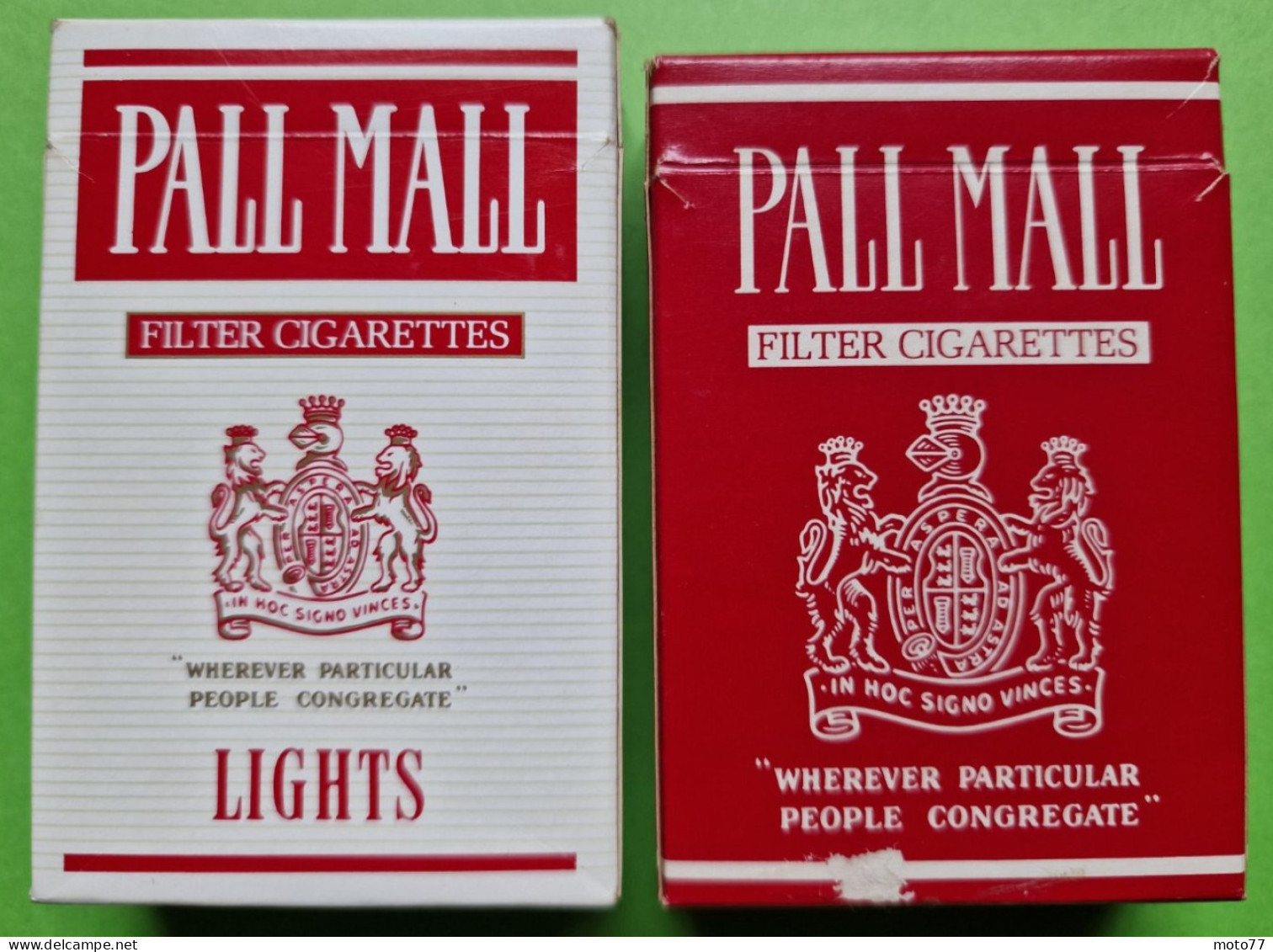Lot 2 Anciens PAQUETS De CIGARETTES Vide - PALL MALL - Vers 1980 - Empty Cigarettes Boxes