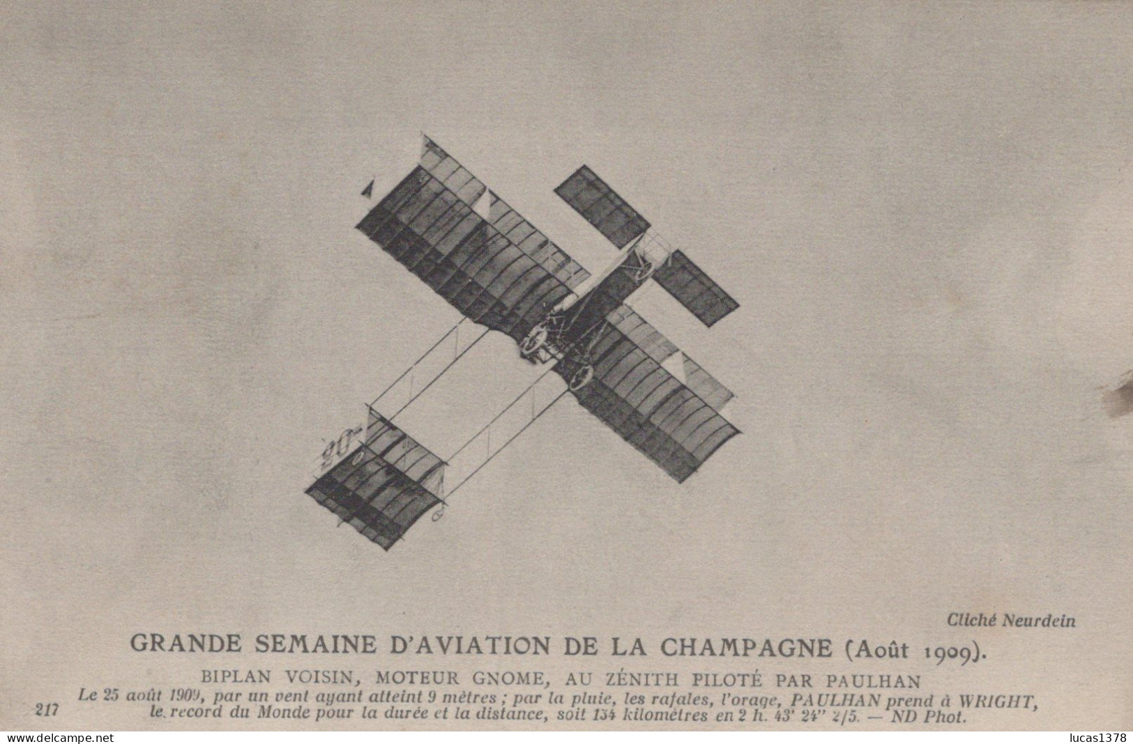 GRANDE SEMAINE D AVIATION DE LA CHAMPAGNE AOUT 1909 BIPLAN VOISIN - Reuniones