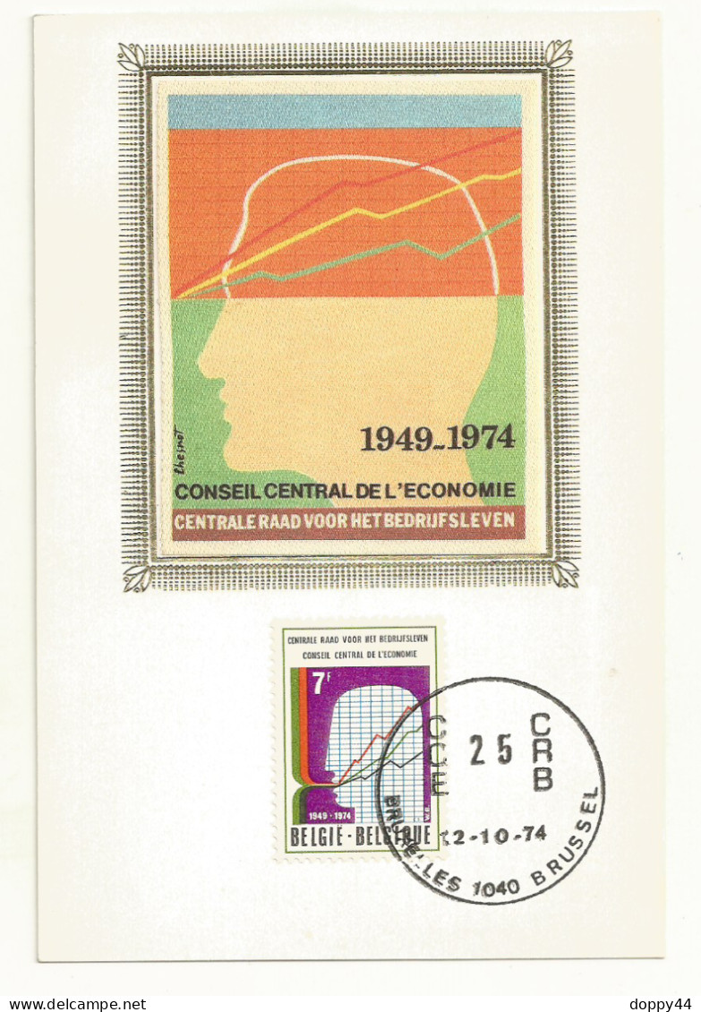 BELGIQUE CARTE MAXIMUM CONSEIL CENTRAL DE L'ECONOMIE 12/10/1974 - 1971-1980