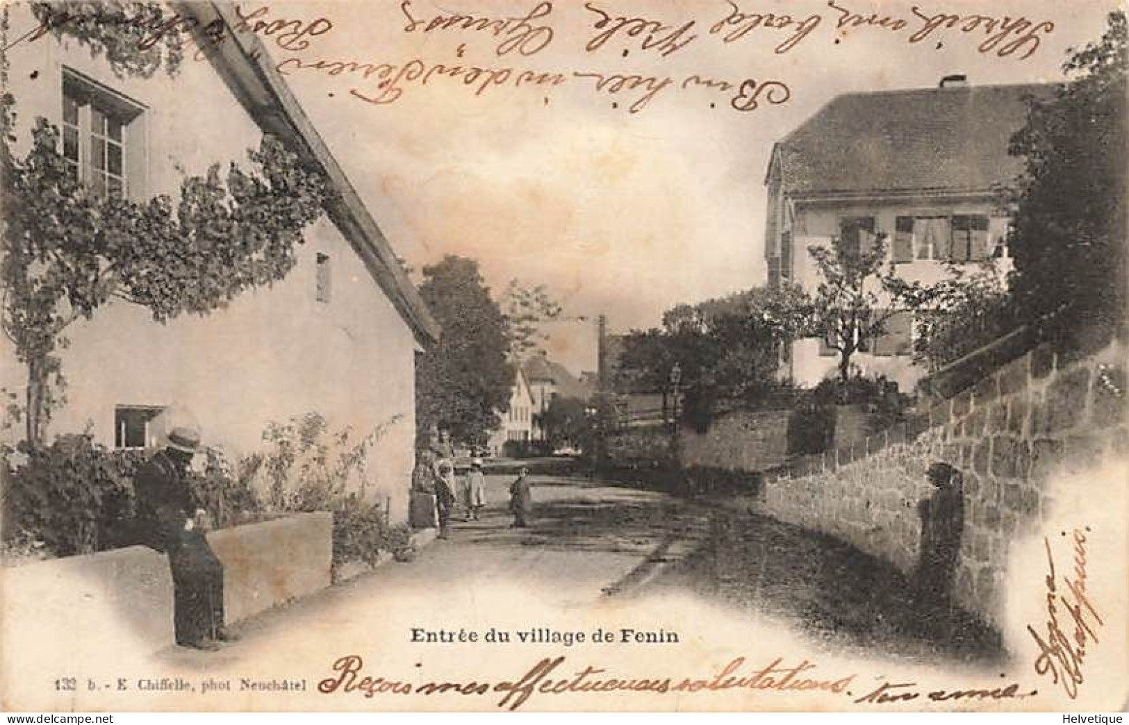 Entrée Du Village De Fenin 1902 Val-de-Ruz - Fenin-Vilars-Saules - Val-de-Ruz