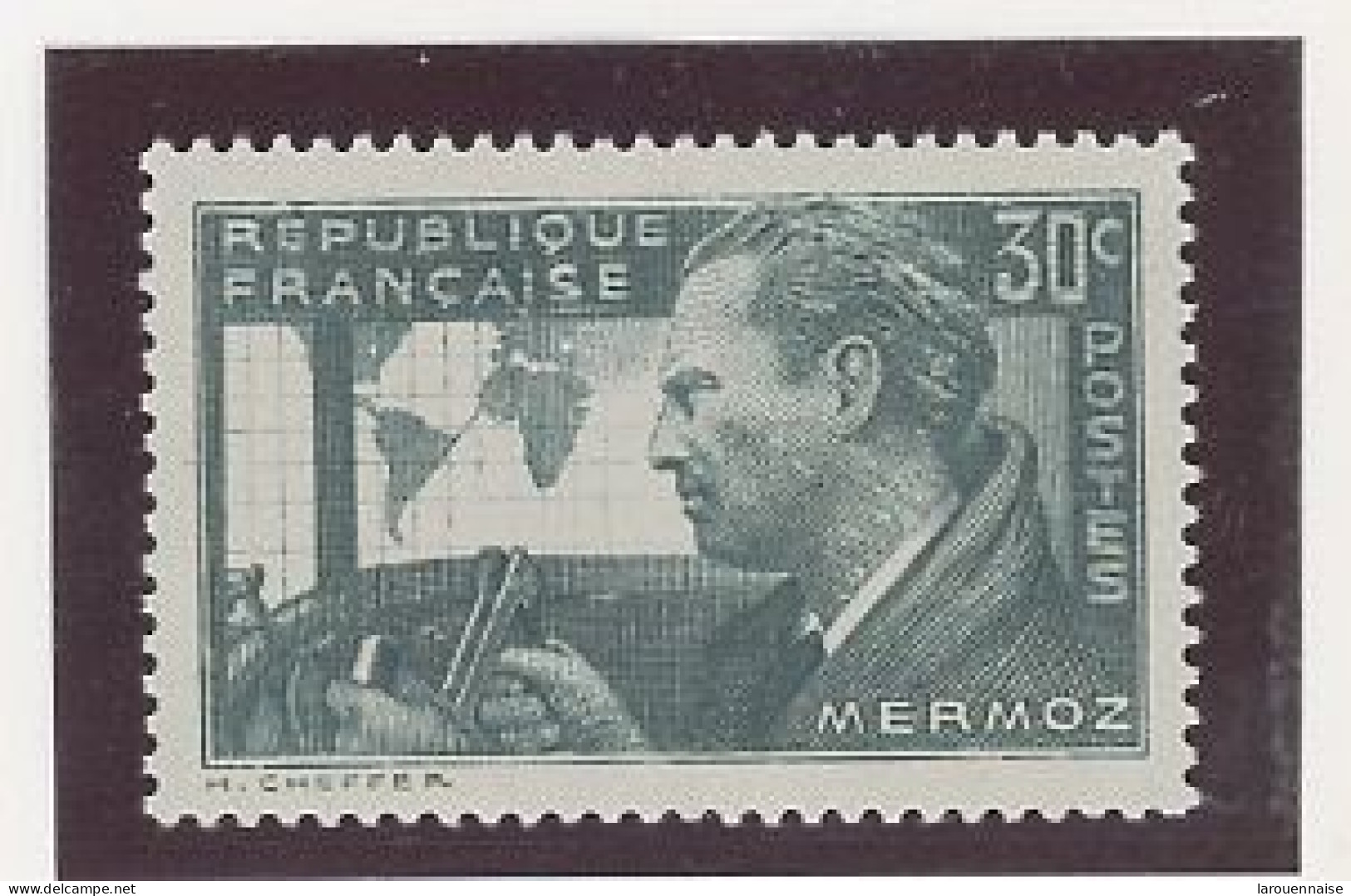 VARIÉTÉ - N°337 30c MERMOZ  N**- TACHES BLANCHES DANS LES CHEVEUX ET LE COU - Neufs