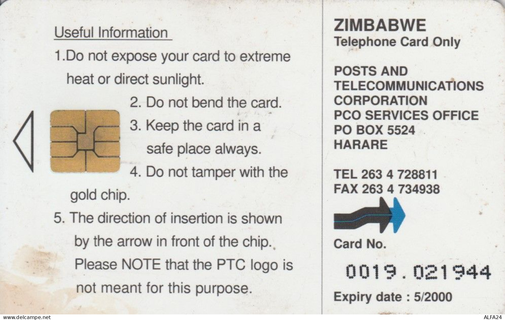 PHONE CARD-ZIMBAWE (E48.19.7 - Zimbabwe