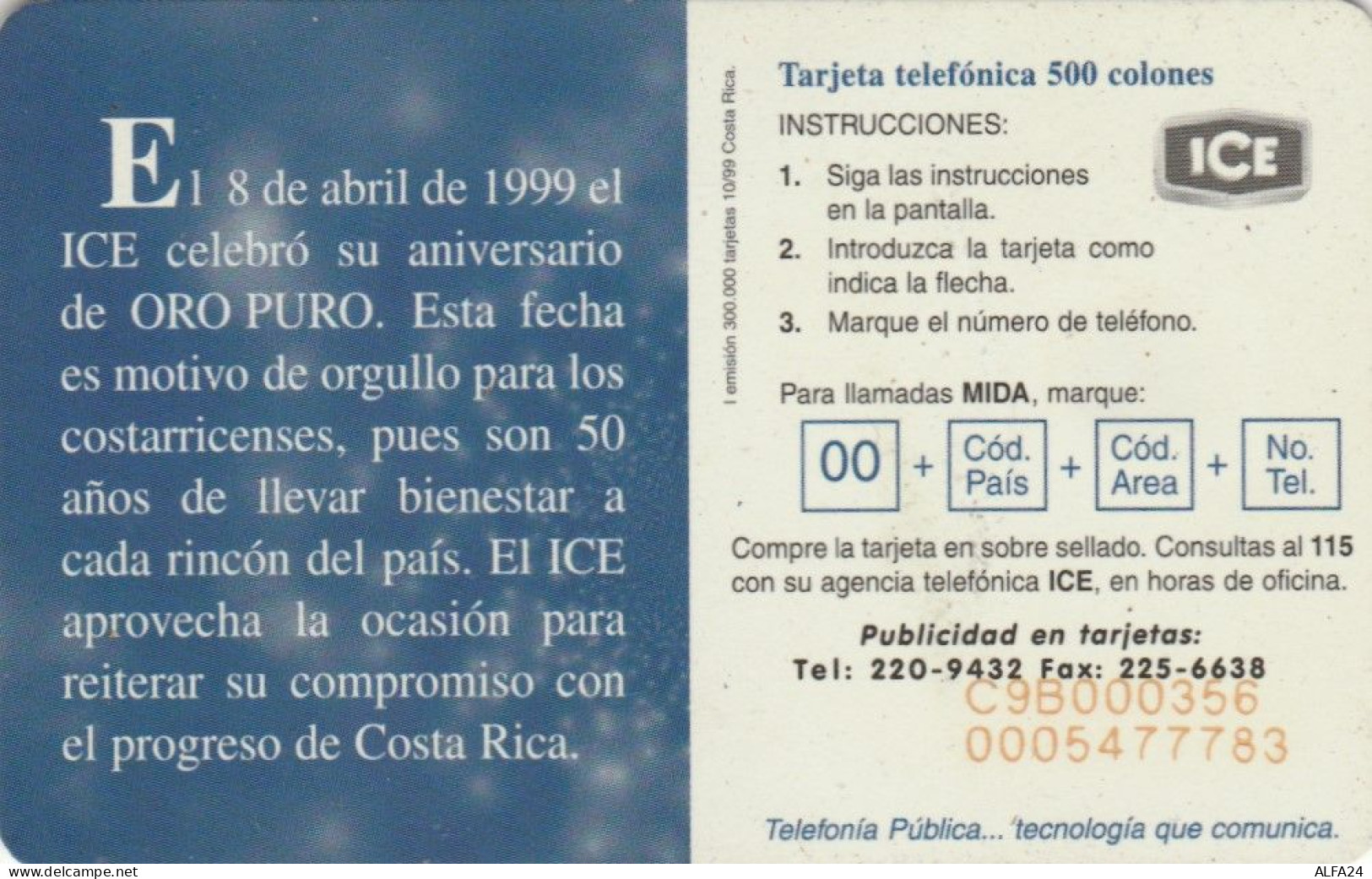 PHONE CARD-COSTARICA (E48.10.2 - Costa Rica