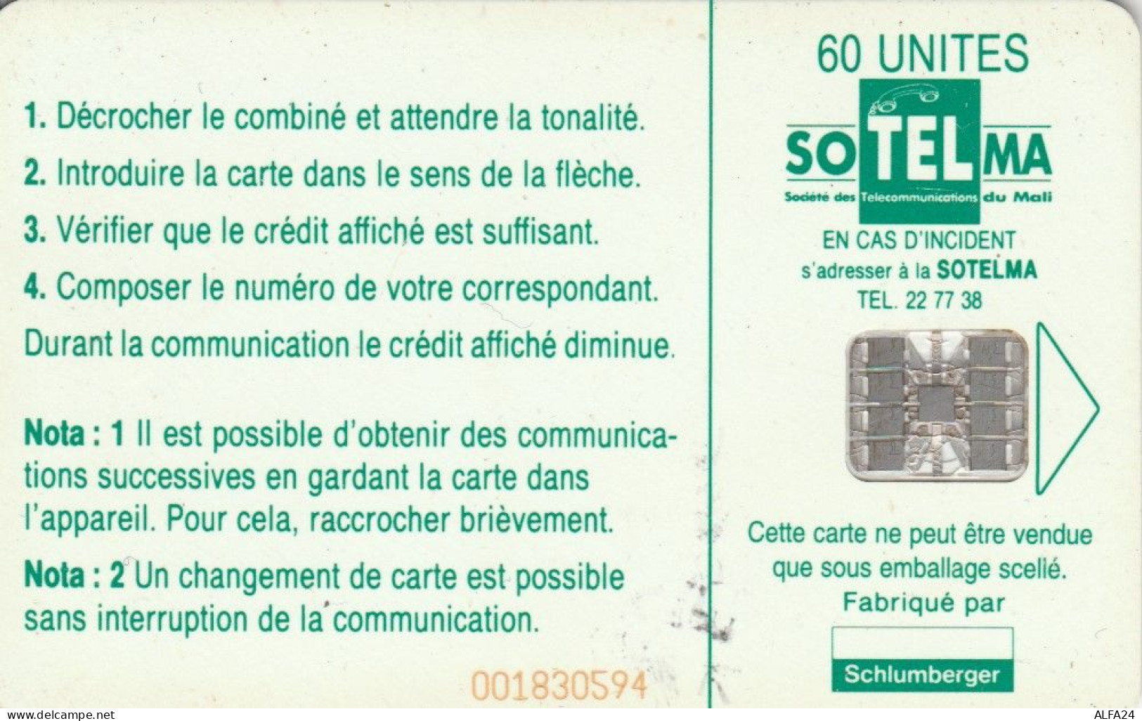 PHONE CARD-MALI (E48.11.5 - Malí