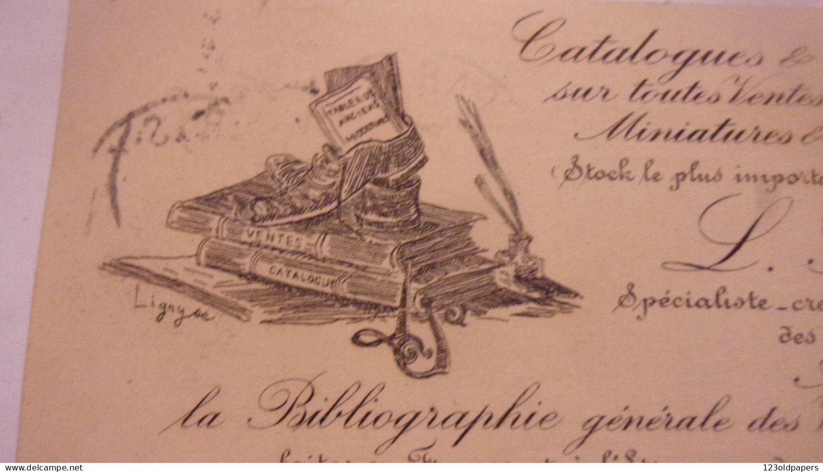 Louis Soullié, Bibliographe GENERALE DES VENTES D ART  Ou Historiographe D’art SUR CP PUBLICITAIRE 1930 RUE DALOU PARIS - Andere & Zonder Classificatie