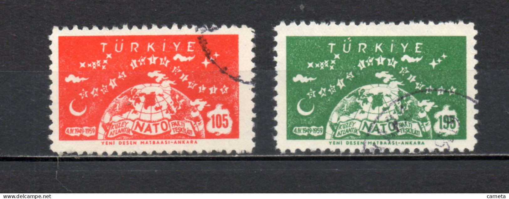 TURQUIE    N° 1423 + 1424  OBLITERES    COTE  1.50€    OTAN - Usati