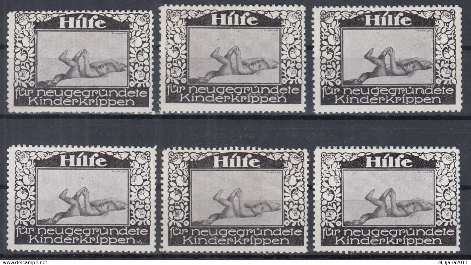 Austria / Österreich 1910 ⁕ HILFE Für Neugegründete / Kinderkrippen - Crèches ⁕ 6v MNH Cinderella Stamp - Erinnophilie