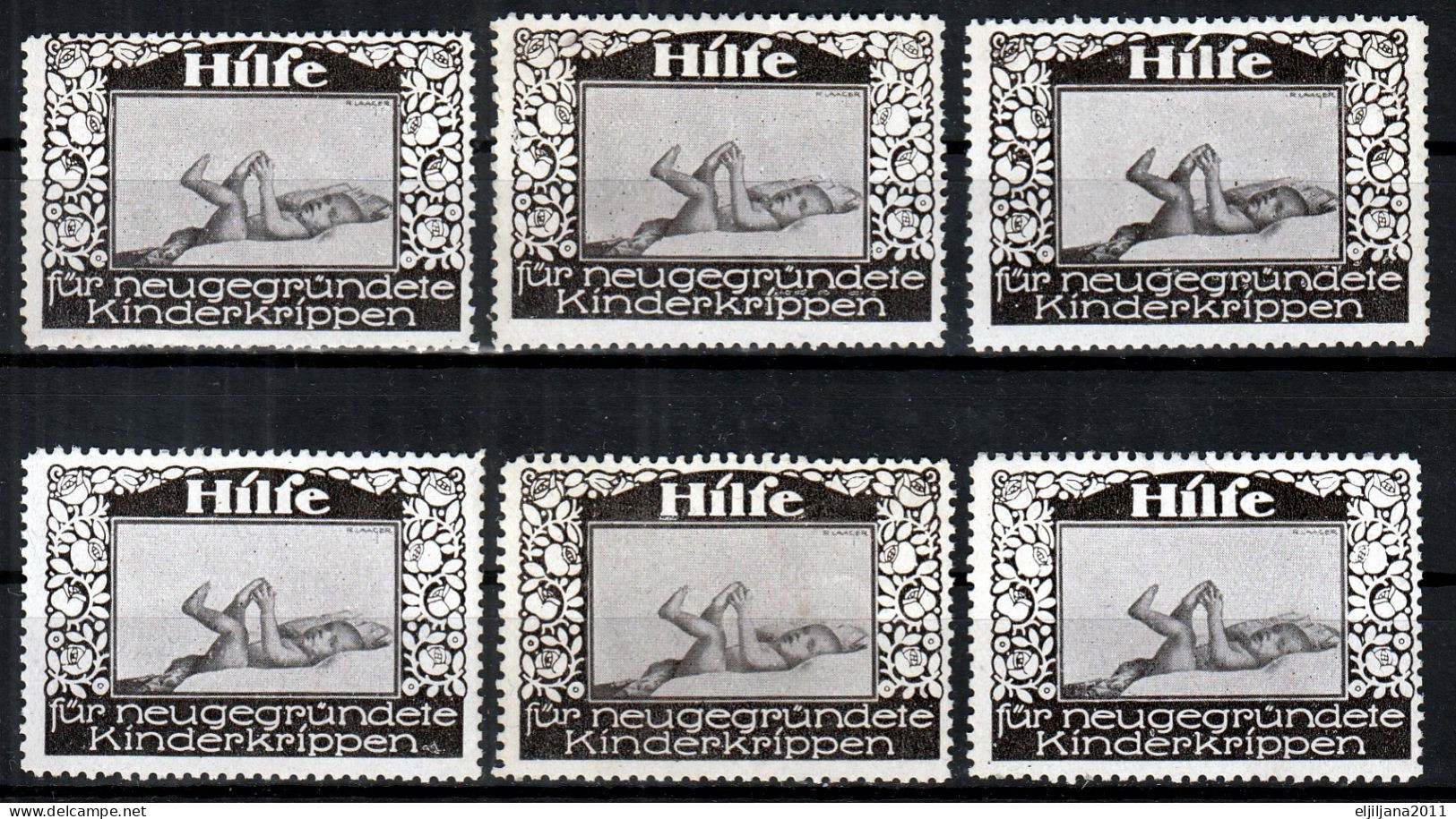 Austria / Österreich 1910 ⁕ HILFE Für Neugegründete / Kinderkrippen - Crèches ⁕ 6v MNH Cinderella Stamp - Erinnophilie