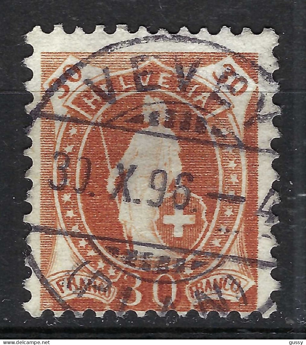 SUISSE 1896: Le ZNr. 68C, "Helvétie Debout", TB Obl. CAD "VEVEY", Forte Cote - Gebraucht