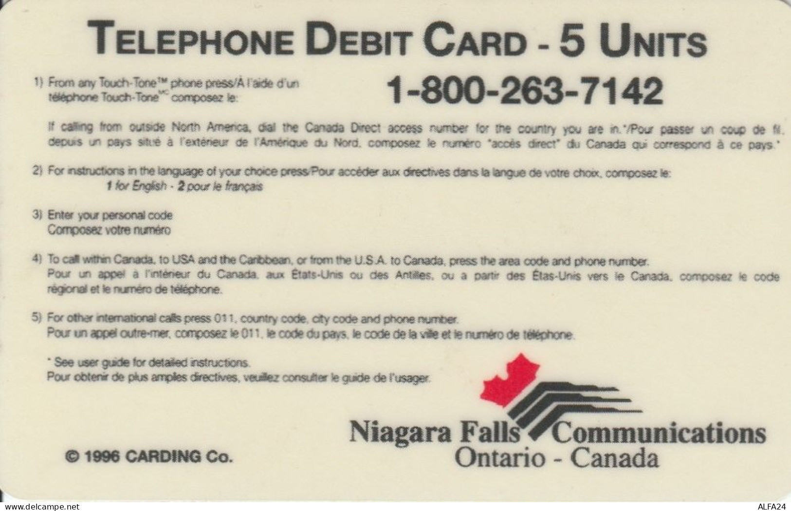 PREPAID PHONE CARD CANADA (E49.48.7 - Kanada