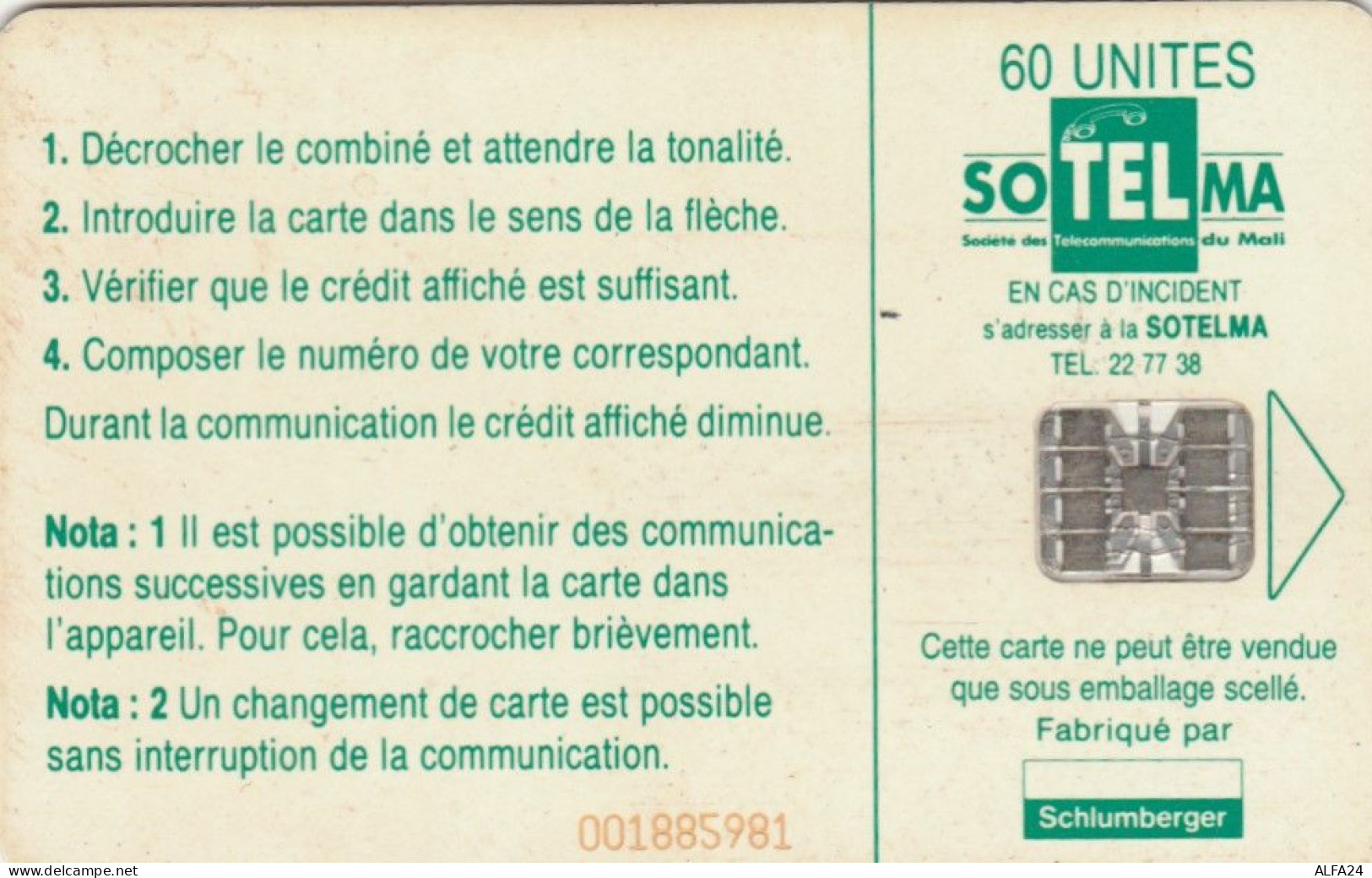 PHONE CARDS MALI (E49.34.8 - Mali