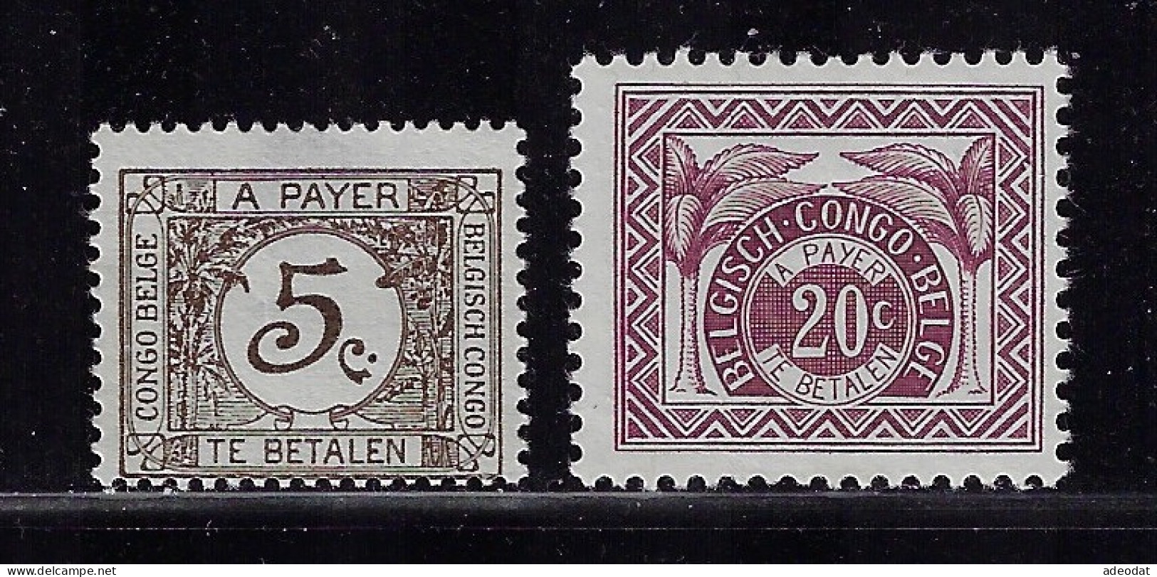 BELGIAN  CONGO 1923,1957 POSTAGE DUE SCOTT #J1 , J14 MH - Unused Stamps