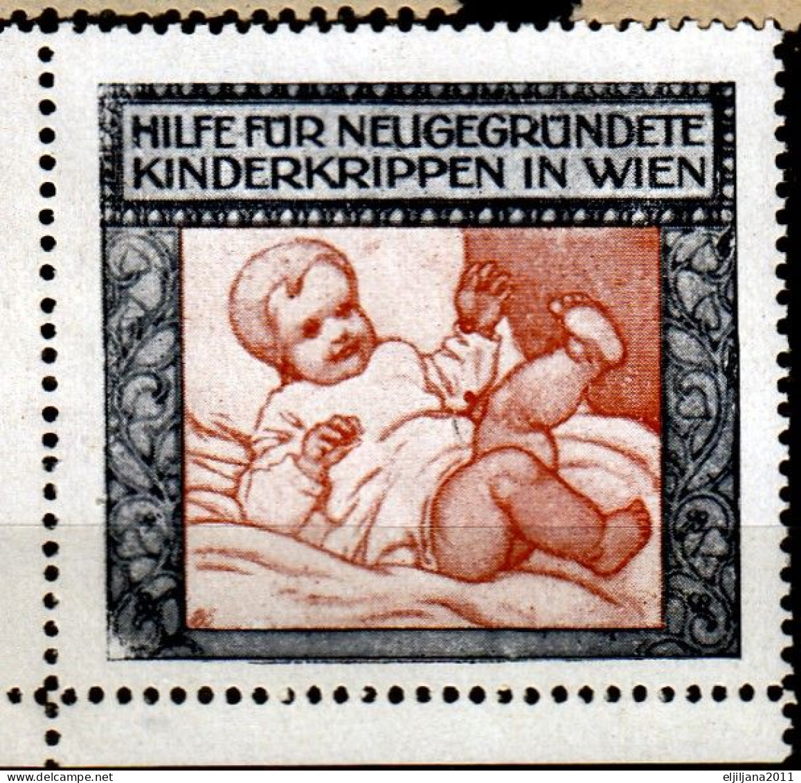 Austria / Österreich 1912 ⁕ HILFE Für Neugegründete / Kinderkrippen In Wien ⁕ 9v MNH Cinderella Stamp Vignette / Shades - Erinnophilie