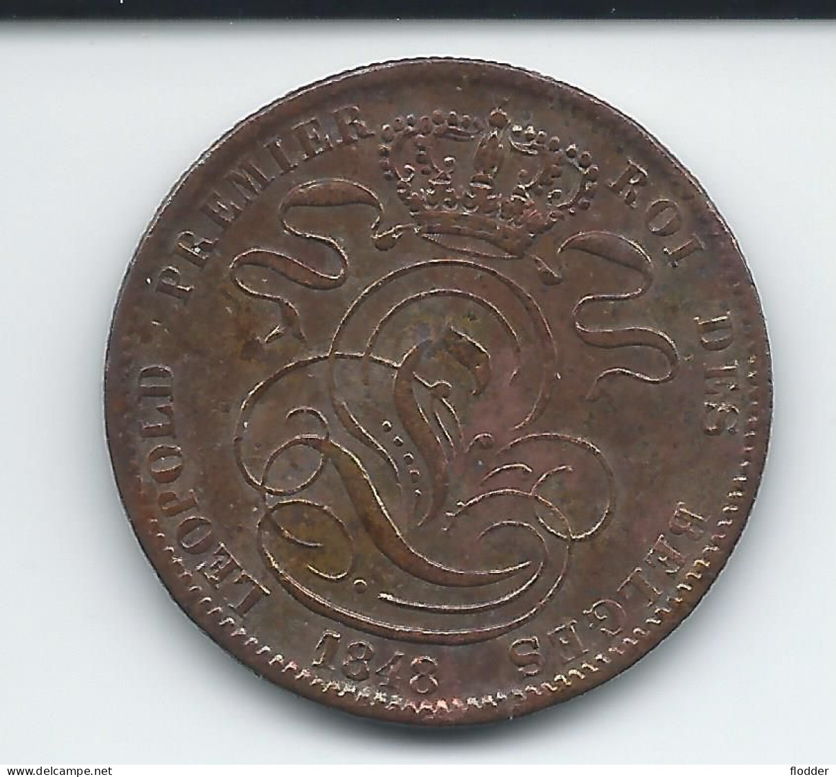 5 Centimes 1848 , Dubbele 1 In Jaartal - 5 Centimes