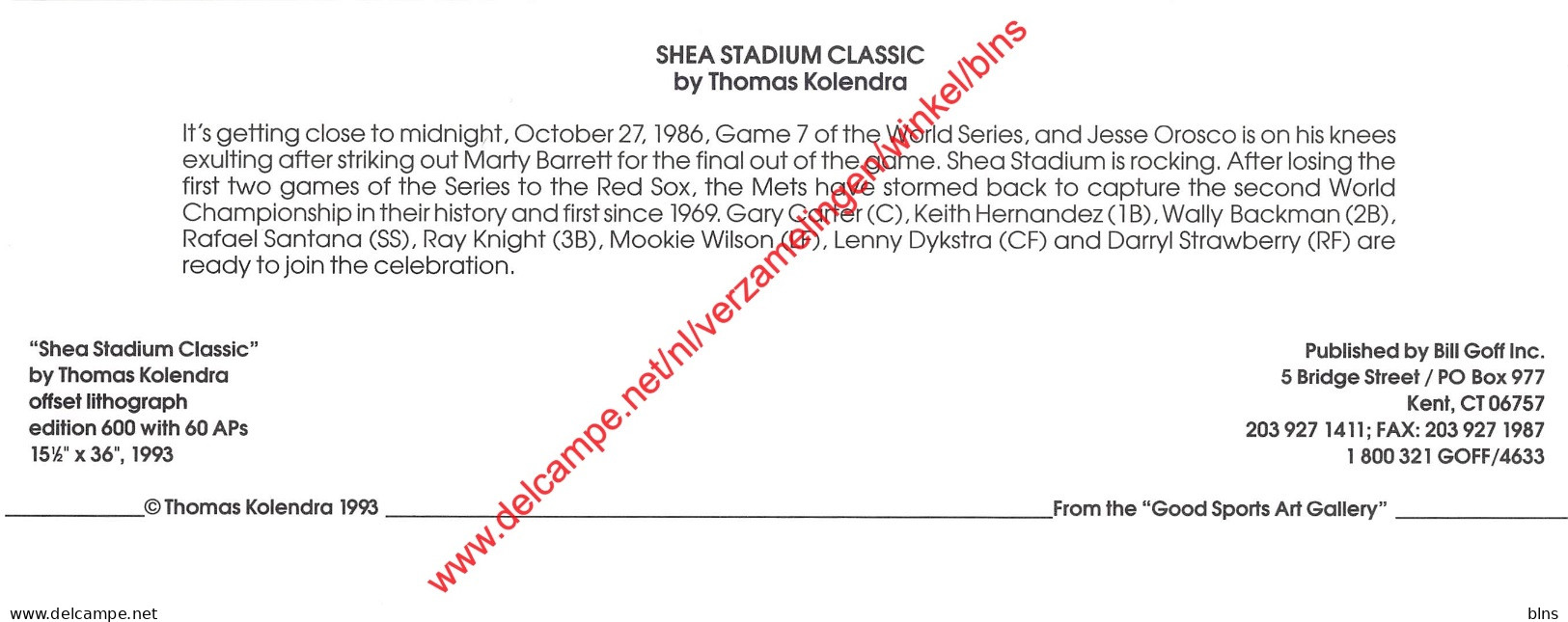 Shea Stadium Classic By Thomas Kolendra - Baseball - 23x9cm - Baseball