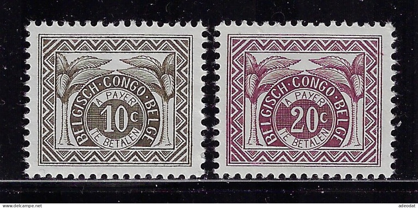 BELGIAN  CONGO 1957 POSTAGE DUE SCOTT #J13, J14 MH - Ongebruikt